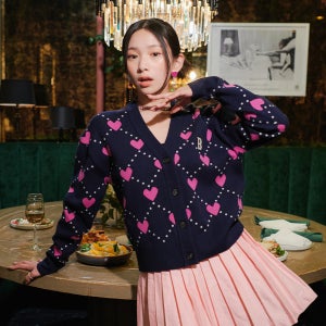 [MLB] 여성 하트 전판 크롭 가디건 (3COLOR)