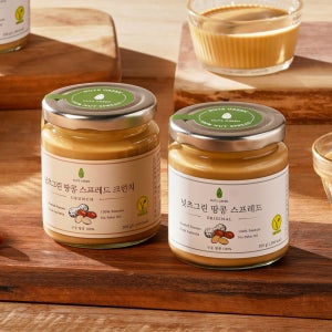 넛츠그린 100% 무첨가 땅콩버터 200g 2개 오리지널 크런치 아몬드 (교차선택가능)