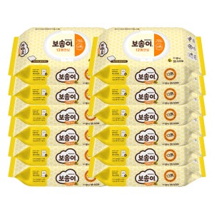 깨끗한나라 보솜이 13무 안심 60매x6개입 x 2팩 (총12개) 캡형 물티슈