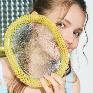 에딩 체키 라인 오벌 유리 체크 접시 플레이트22 4 COLOR