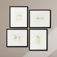 [아르스문디Arsmundi]파블로 피카소 Pablo Picasso, 4 Animal Pictures in a Set, Giclée on handmade paper, framed