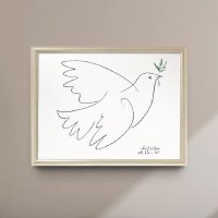 [아르스문디Arsmundi]파블로 피카소 Pablo Picasso, Dove of Peace(1961), silver real wood frame