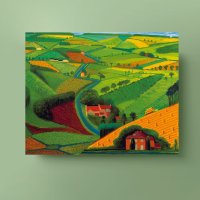 데이비드 호크니 The Road Across the Wolds 시골 풍경 포스터 액자포함