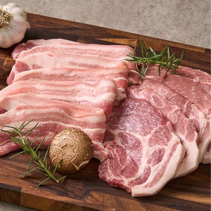 문경약돌돼지 구이용삼겹1kg+목심1kg[구이용삼겹1kg(냉장)+목심1kg(냉장)]