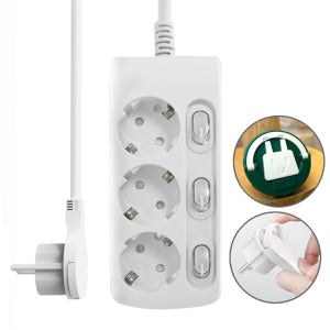 러그박스 개별 멀티탭 납작 플러그 16A 3520W 3구 1.5m 화이트 멀티 전기 콘센트