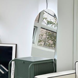 아워프레임 아치형 LED 조명 욕실 화장 벽걸이 거울 500x700