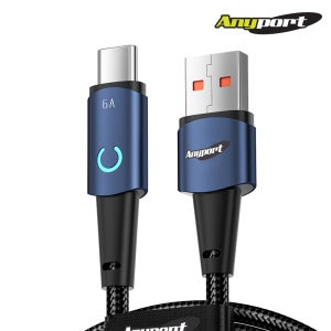 애니포트 AP-UTCM66W 3M USB-A TO C 66W 문라이트 안드로이드오토 고속충전케이블