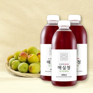 헤밀레 김소형 원장 매실청 무농약 2년 숙성 황매실 매실액 900ml, 3개