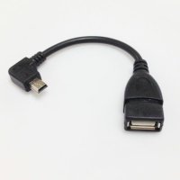 200 개/몫 90도 직각 USB 호스트 케이블 미니 남성 OTG PC MP3