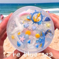 [에밀리슬라임]푸른바다 크런치 안전한 수제 슬라임 마켓 방학선물