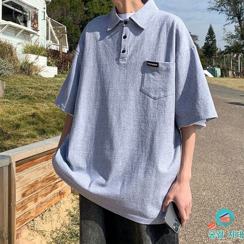 쏵몰 시티보이 문학 예술 상의 여름 포켓 라펠 셔츠 이너티