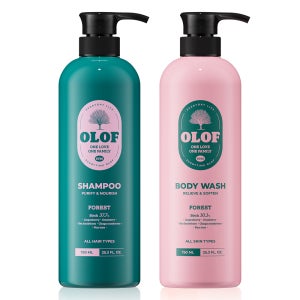 올로프 비건 헤어바디 세트 샴푸 750ml+바디워시 750ml 약산성 순한 온가족 클렌저