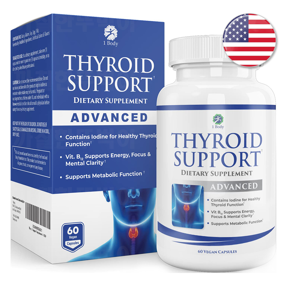 1Body Thyroid Support <b>싸이로이드</b> 서포트 60캡슐 비건