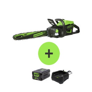 그린웍스 60V 충전 체인톱 5Ah 배터리 충전기 세트 벌목톱 기계톱