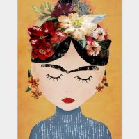 프리다 칼로 Frida Kahlo 팝아트 귀여운 꽃 그림 패러디 명화 그림 액자