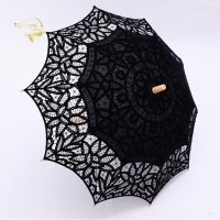 예쁜 가벼운 레이스 햇빛 자수 가리개 양산 손수 우산 코 태양 튼 신부 비치