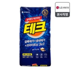 테크 3IN1 분말세제 일반드럼 겸용 리필 6KG 1개 (진드기 사체 제거)