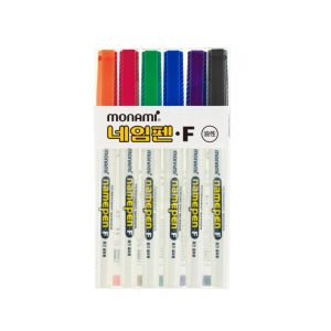 모나미 네임펜 F 6색 세트 중간글씨용 네임팬