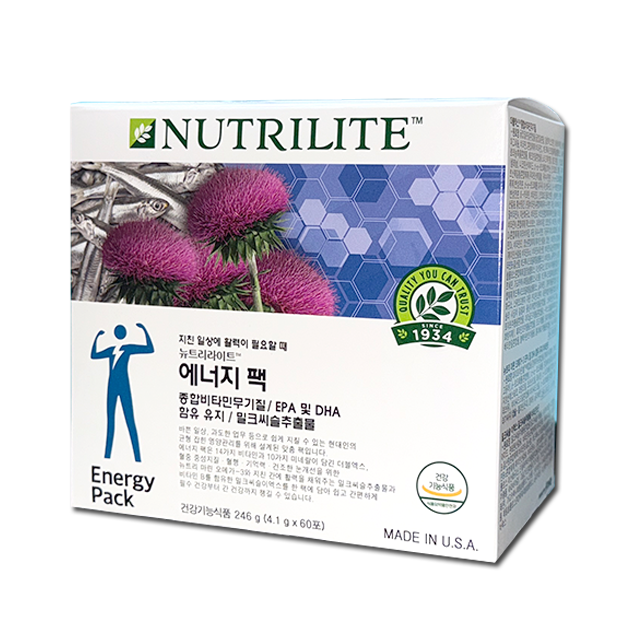 암웨이 에너지팩 맨즈팩 <b>뉴트리</b>라이트 에너지 팩 4.1g x 60포