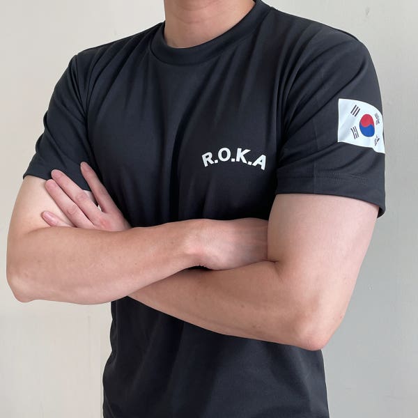 정품 ROKA 로카티 코리아아미 주문제작 커스텀 반팔 티셔츠 쿨매쉬 기능성 반티 해군 군인 군대 군용