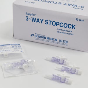 세운메디칼 쓰리웨이 스탑콕 3WAY STOPCOCK 비이식형혈관접속용기구 50EA