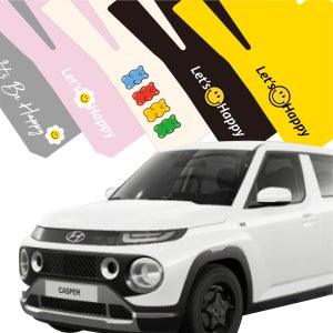 코메샵 한끗차이 캐스퍼 디자인 카매트 자동차 노랑스마일씨 노랑배경 스마일 코일매트 1열