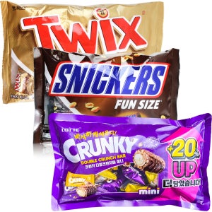 스니커즈500g+트윅스500g+더블크런치바513g 미니 대용량