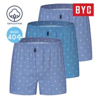 BYC 남성트렁크 순면 40수 3026 트렁크 박서 세트 3매입