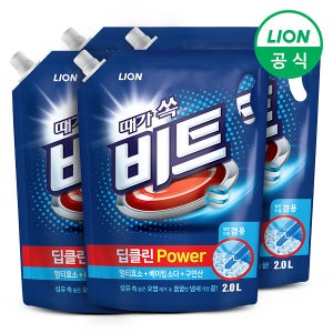 비트 세탁세제 딥클린파워 액체 2L 리필 4개 일반 드럼 겸용