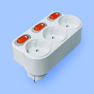 3구 연결 회전형 멀티탭 개별 접지 국산 멀티 콘센트
