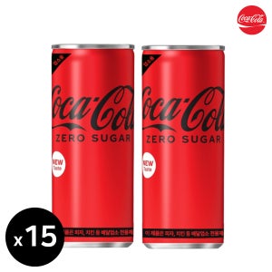 코카콜라 제로 245ml 업소용 캔음료 음료수 제로칼로리 오리지널, 245ml, 15개