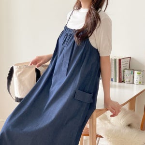 데님원피스 바캉스 민소매 휴양지 비치원피스 끈나시원피스 자체제작 서이너이