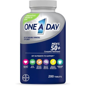 One A Day 남성 50+ Healthy Advantage 멀티비타민 Vitamins C E B6 B12 Calcium and Vitamin D Tablet 200정 (Pack