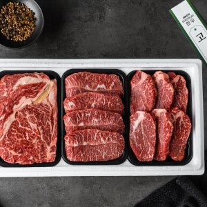 남도고기왕 투뿔 등심 안심 부채살 1.2kg 한우구이 선물세트