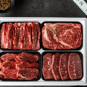 남도고기왕 투뿔 등심 갈비살 치마살 채끝살 1.6kg 한우구이 선물 세트