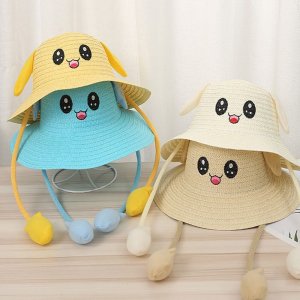 귀 움직이는 토끼모자 여름 밀짚모자