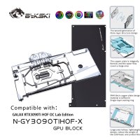 Bykski GPU 물 냉각 블록 갤럭시 RTX3090TI HOF OC 실험실 비디오 카드/구리 라디에이터/백 플레이트 RGB 아우라 N-GY3090TIHOF-X