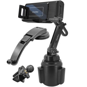 옵시디언 차량용 컵홀더 핸드폰 자동회전 고속 무선충전 거치대 듀얼코일 Z폴드 스타리아 CT-WF09+CT-H24