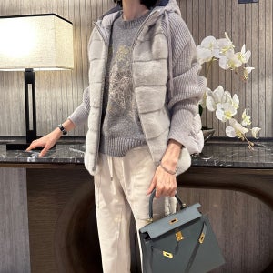 울니트소매 패딩콤비 밍크재킷 SA04