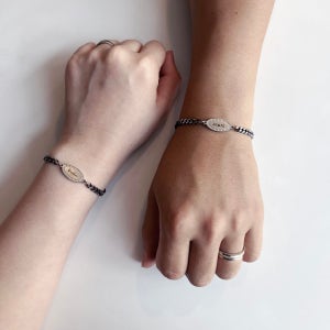 커플 팔찌 아이템 이니셜 도트 써지컬 남자 팔찌