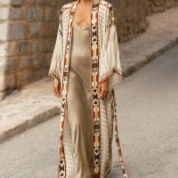 2023 비치 기모노 커버-업 루스 영복 커버 업 프론트 오픈 벨트 Kaftan Robe Plage Beach Pareos Dress Tunic Wear