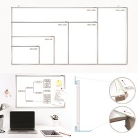 6가지 사이즈 자석 알루미늄 프레임 대형 벽 걸이 행잉 고리 문교 교실 가정용 학교 학원 사무실 공부방 교습소 수강용 메모 스틸 칠판 받침대 큰 화이트 보드 판 1200 2400