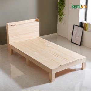케미에르 편백나무(무절)원목 슈퍼싱글 침대프레임(헤드형) KFZ-891SSH