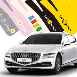 제네시스 g70 g80 g90 디자인 카매트 자동차 노랑스마일씨노랑배경 코일매트 1열