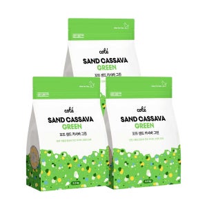 꼬뜨 샌드 카사바 고양이모래 그린 3.2kg x 3팩