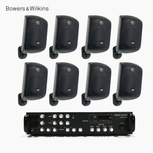 M-1 벽걸이스피커 8개+SR-450D 4채널 앰프 B&W 매장 카페 상업용 음향패키지