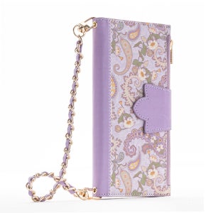 카루소 페이즐리 지퍼 지갑형 가죽 지갑 다이어리 케이스 라벤더, 갤럭시Z 폴드5
