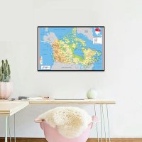 캐나다의 지형지도 학교 용품여행 선물 사무실 홈 장식 캔버스 Unframe 벽 차트