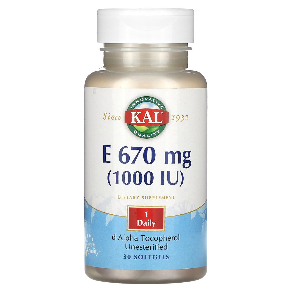 KAL <b>비타민E</b> 토코페롤 670 mg 소프트젤 30정