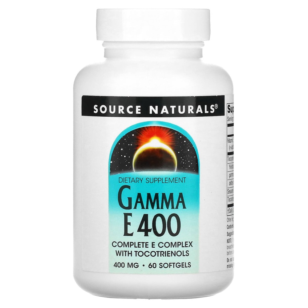 소스내츄럴스 Gamma E 400 <b>비타민E</b> 토코페롤 토코트리에놀 400mg 60 소프트젤